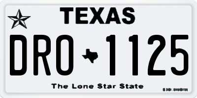 TX license plate DRO1125