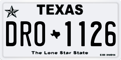 TX license plate DRO1126
