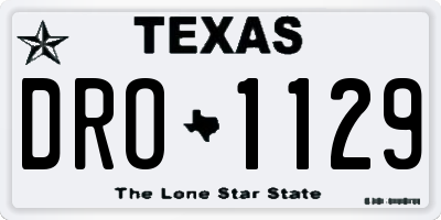 TX license plate DRO1129