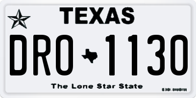 TX license plate DRO1130