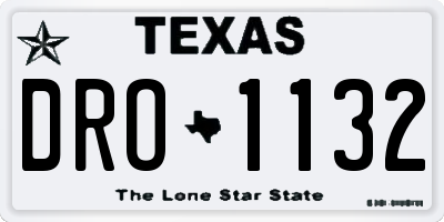 TX license plate DRO1132