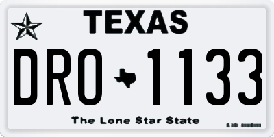 TX license plate DRO1133