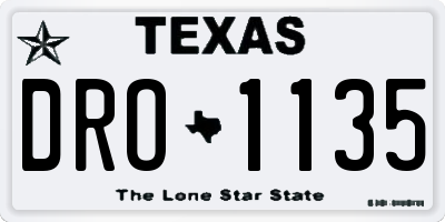 TX license plate DRO1135