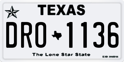 TX license plate DRO1136