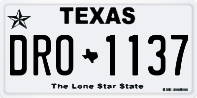 TX license plate DRO1137