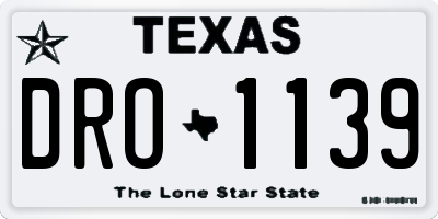 TX license plate DRO1139
