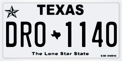 TX license plate DRO1140