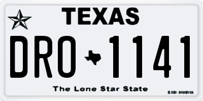 TX license plate DRO1141