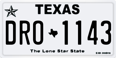 TX license plate DRO1143
