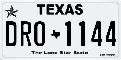 TX license plate DRO1144
