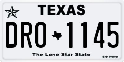 TX license plate DRO1145