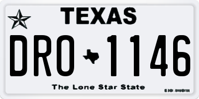 TX license plate DRO1146