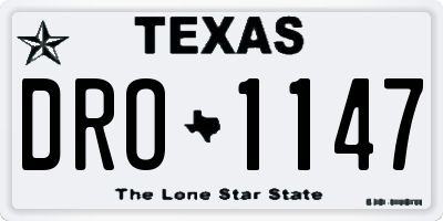TX license plate DRO1147