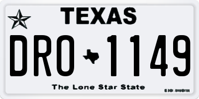 TX license plate DRO1149