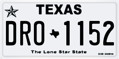 TX license plate DRO1152