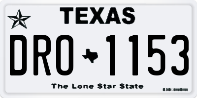 TX license plate DRO1153