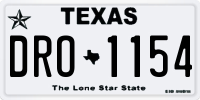 TX license plate DRO1154