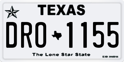 TX license plate DRO1155