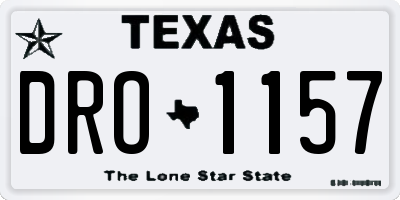 TX license plate DRO1157