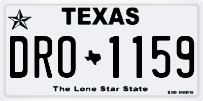 TX license plate DRO1159