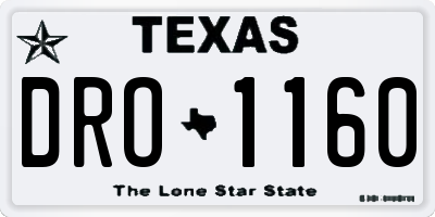 TX license plate DRO1160