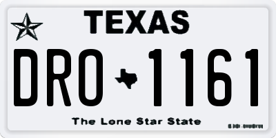 TX license plate DRO1161