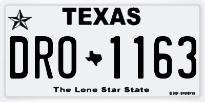 TX license plate DRO1163