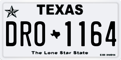 TX license plate DRO1164