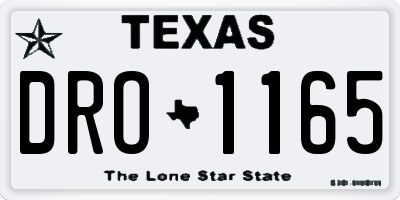 TX license plate DRO1165