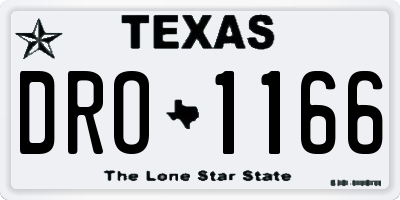 TX license plate DRO1166