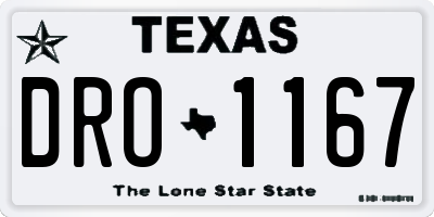 TX license plate DRO1167