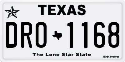 TX license plate DRO1168