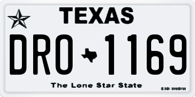 TX license plate DRO1169