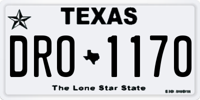 TX license plate DRO1170