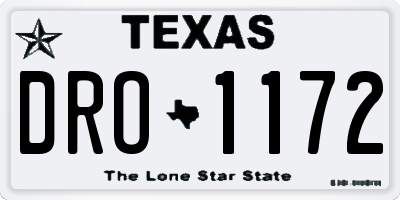 TX license plate DRO1172