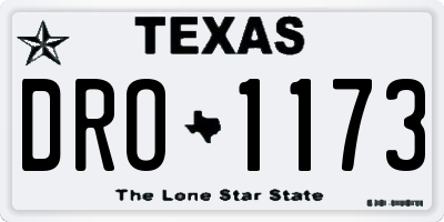 TX license plate DRO1173
