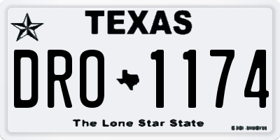 TX license plate DRO1174