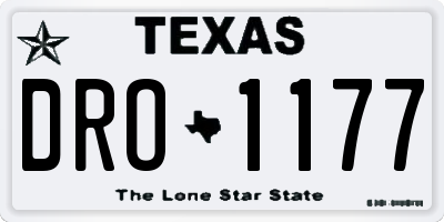 TX license plate DRO1177