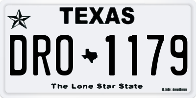 TX license plate DRO1179