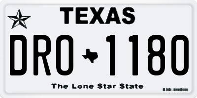 TX license plate DRO1180