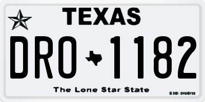 TX license plate DRO1182