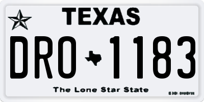 TX license plate DRO1183