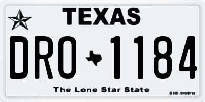 TX license plate DRO1184