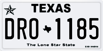 TX license plate DRO1185