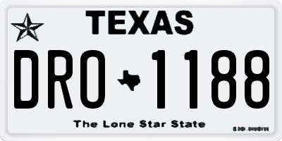 TX license plate DRO1188
