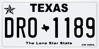 TX license plate DRO1189