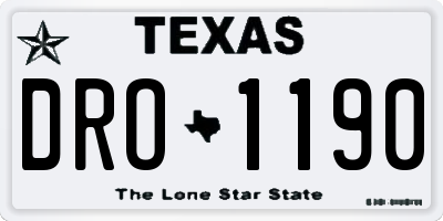 TX license plate DRO1190