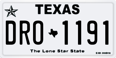 TX license plate DRO1191