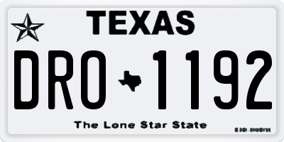 TX license plate DRO1192