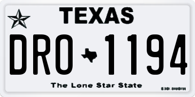 TX license plate DRO1194